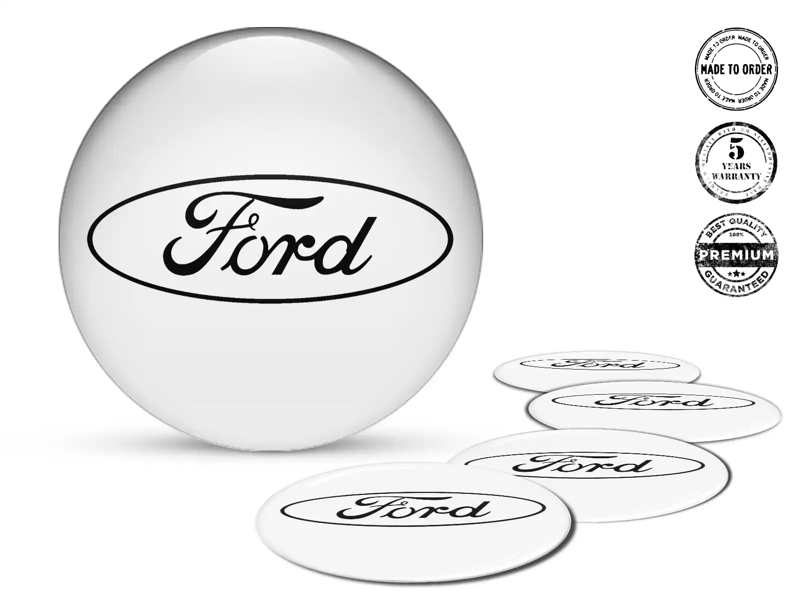 Ford Style Étiquette Bombée Insignes Roue Premium